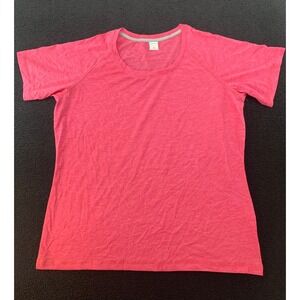 SPORT-TEK Ladies Pink Heathered Crew Neck‎ Short Sleeve T-Shirt Size L